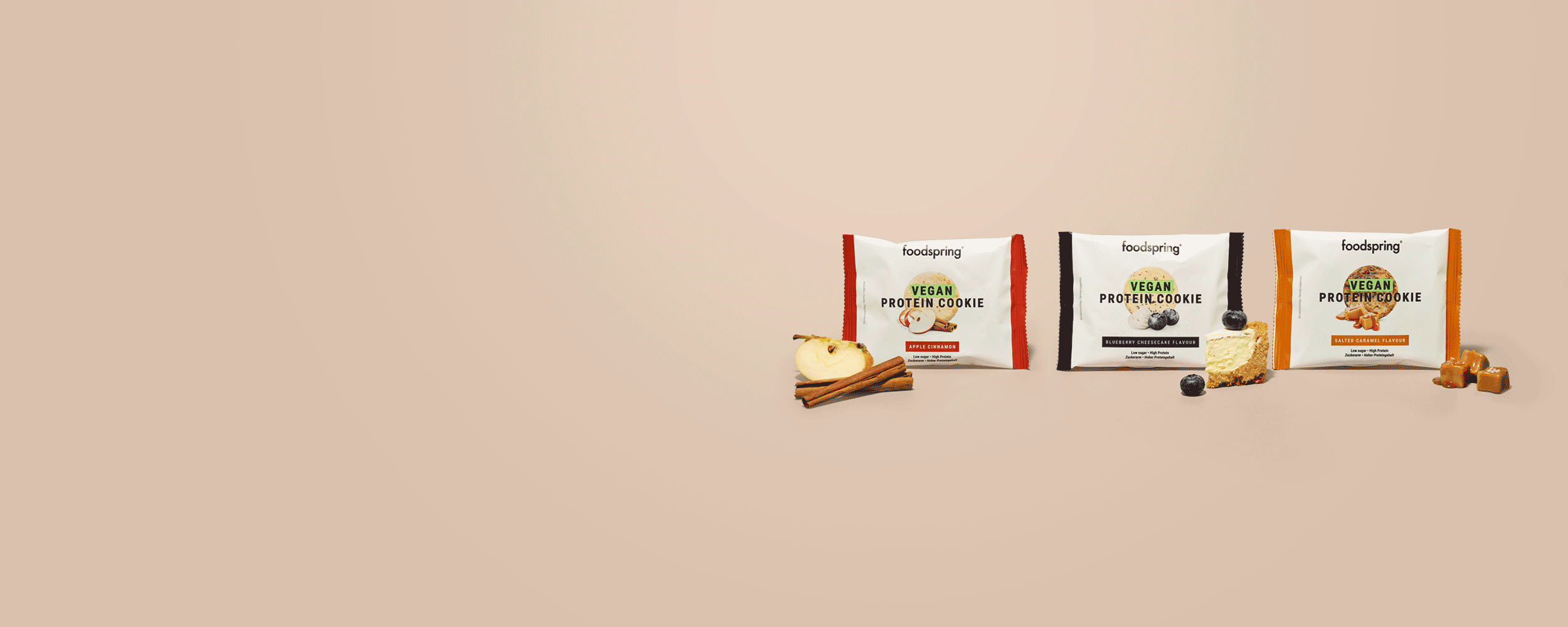 Bis zu 40% Rabatt auf alle Vegan Protein Cookies! Bis zu 40% Rabatt auf alle Vegan Protein Cookies!