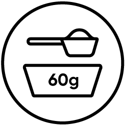 60 g (ca. 6 EL) Shape Shake 2.0-Pulver hinzufügen